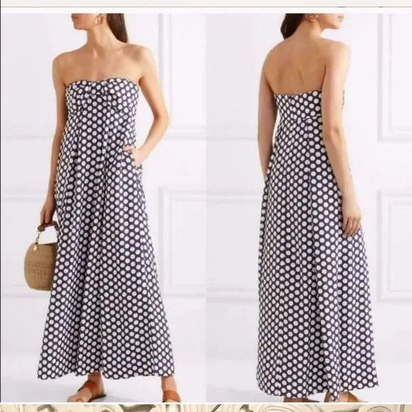 J. Crew Strapless Polka Dot Dress in Black and White - Picture 1 of 8